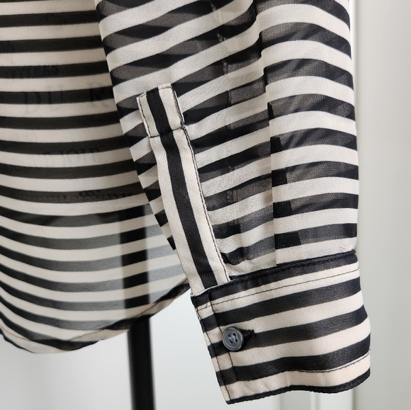 Vintage Sheer Striped Blouse - Picture 8 of 12